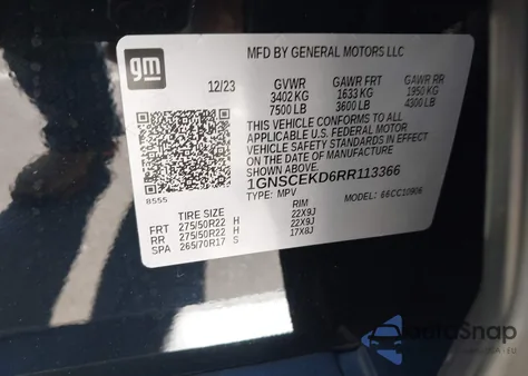 2024 Chevrolet Suburban 2Wd Rst from USA, damaged, VIN 1GNSCEKD6RR113366